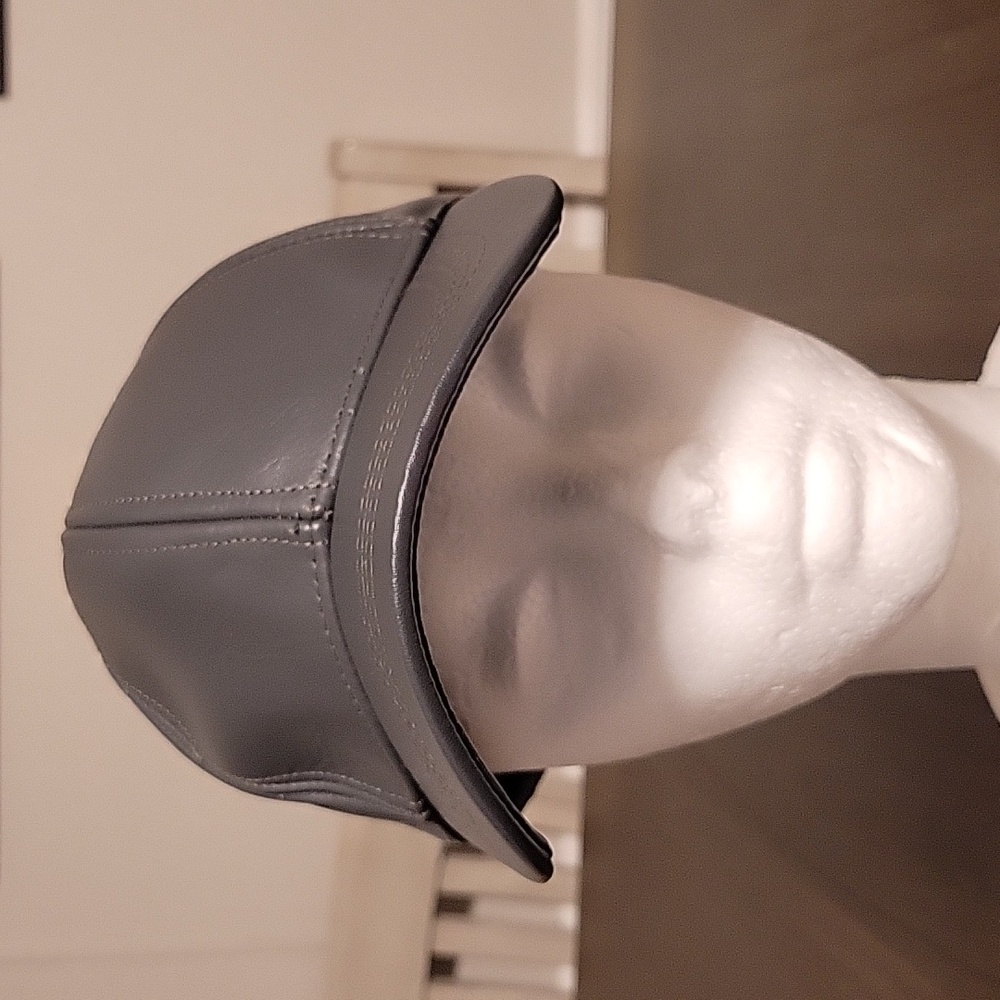 Emstate by Winner Caps | 100% Real Genuine Leather Moon Gray Ball Cap